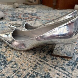 Asos Design silver block heel